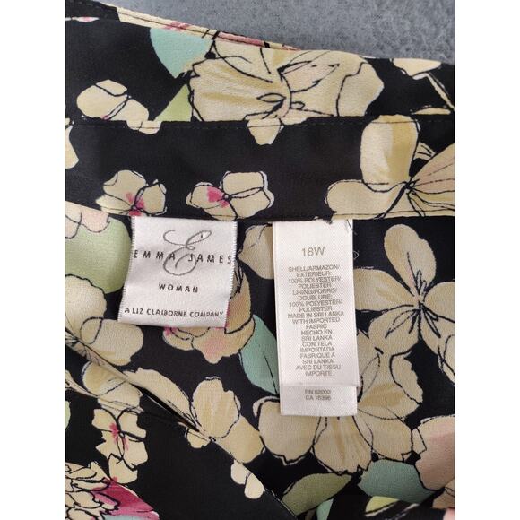 Emma James Woman, A Liz Claiborne Co. Size 18W Sheer Floral Blouse Fairy Peasant - Picture 5 of 8